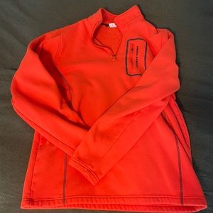 Bright orange Under Armor mens fleece size large. Great condition